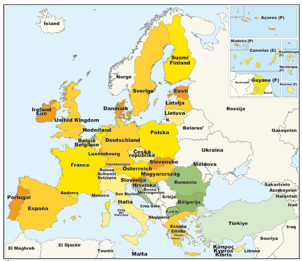 map of romania europe. Romanian Ministry of European