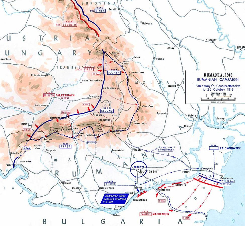 world war 1 map. ROMANIA IN FIRST WORLD WAR I: